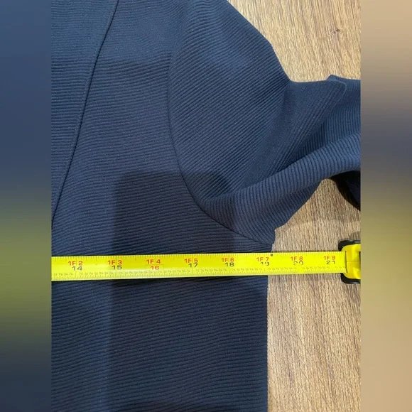 NWT! Boden Navy Ribbed Brontë Ottoman V Neck Knee Length Dress 3/4 Sleeve Sz 12 - Picture 8 of 11